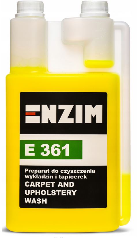 ENZIM E361 CARPET AND UPHOLSTERY WASH 1L Skuteczny Preparat do czyszczenia dywanów, wykładzin, tapicerek oraz plastikowych ram okiennych i kokpitów samochodowych
