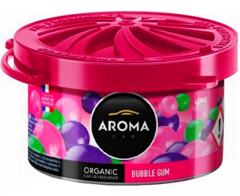 ODŚWIEŻACZ POWIETRZA AROMA ORGANIC BUBBLE GUM Car Air Freshener - made in France
