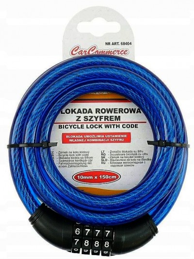 logo BEZPIECZNA BLOKADA ROWEROWA Z SZYFREM 10MM x 150CM - 68404