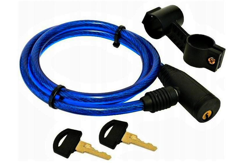 ZAMKNIĘCIE BLOKADA ROWEROWA NA KLUCZ 8MM/150CM - 68400 BICYCLE LOCK WITH KEY