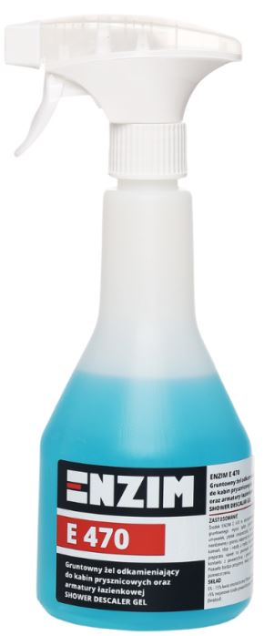 ENZIM E470 SHOWER DESCALER GEL 500ML Gruntowny Skoncentrowany Preparat do Mycia Kabin Prysznicowych / Płytek Ceramicznych i Armatury Łazienkowej