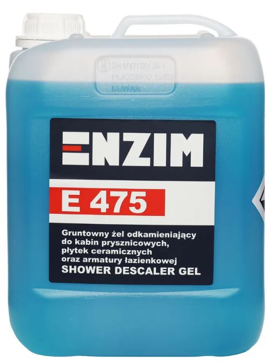 ENZIM E475 SHOWER DESCALER GEL 5L Gruntowny Skoncentrowany Preparat do Mycia Kabin Prysznicowych / Płytek Ceramicznych i Armatury Łazienkowej