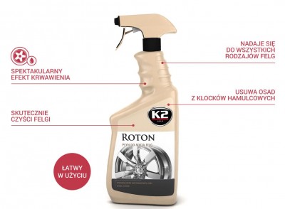 logo K2 ROTON G167 PŁYN DO MYCIA I CZYSZCZENIA FELGA 700ML
