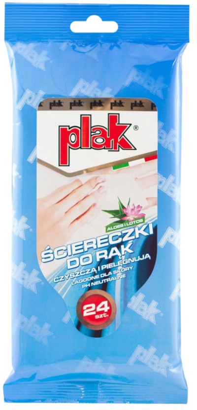 PLAK ALOES I LOTOS ŚCIERECZKI CHUSTECZKI DO RĄK CZYSZCZĄ PIELĘGNUJĄ 24SZT. ALOE AND LOTUS PATCH WIPES HANDKERCHIEFS CLEAN CARE 24PCS