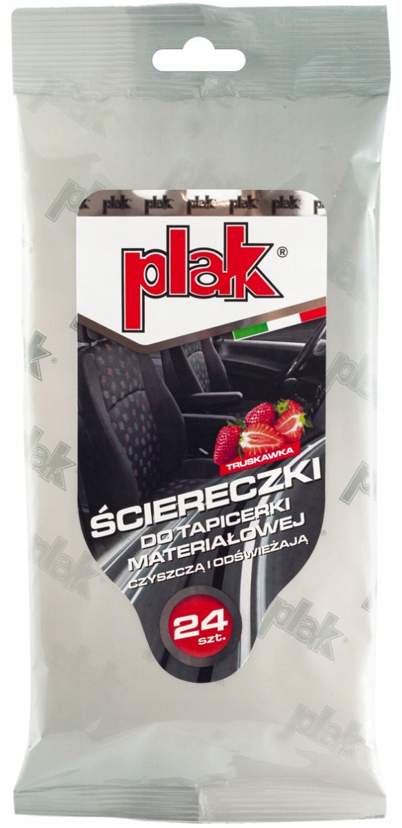 PLAK E0419 ŚCIERECZKI CHUSTECZKI DO TAPICERKI MATERIAŁOWEJ TRUSKAWKOWE 24szt STRAWBERRY FABRIC UPHOLSTERY WIPES CLOTH PATCH 24pcs