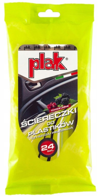 PLAK E0420 ŚCIERECZKI DO PLASTIKÓW OWOCE LEŚNE  24SZT PLAK E0420 WIPES FOR PLASTICS BERRY FRUITS 24PCS