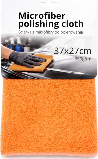 ŚCIERECZKA Z MIĘKKIEJ MIKROFIBRY 37x27 cm 350g/m2 / 01047 do polerowania samochodów, lakierów, detailingu