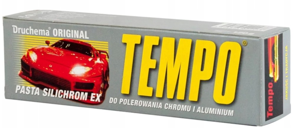 PASTA DO POLEROWANIA POWIERZCHNI CHROM TEMPO SZARA 120g CHROME SURFACE POLISHING PASTE TEMPO GRAY 120g
