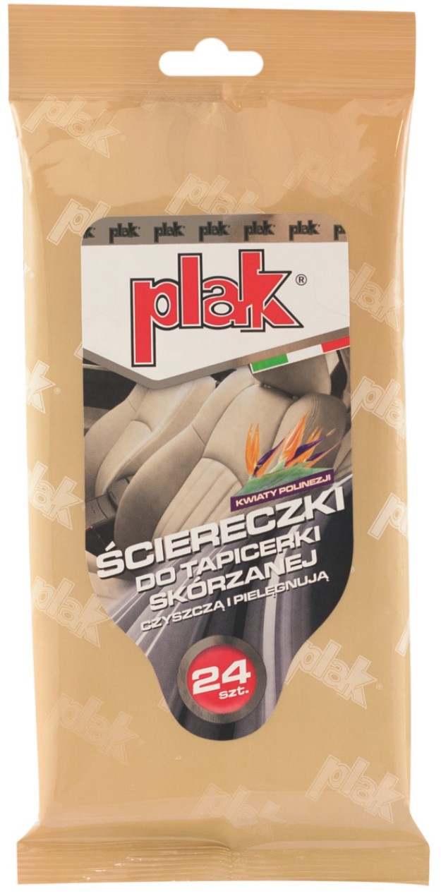 PLAK E0427 ŚCIERECZKI DO TAPICERKI SKÓRZANEJ KWIAT POLINEZJI 24SZT PLAK E0427 WIPES FOR LEATHER UPHOLSTERY POLYNESIAN FLOWER 24PCS