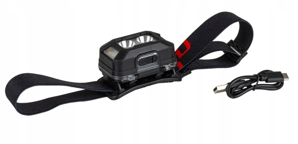 LATARKA CZOŁOWA AKUMULATOROWA 2xXPG+10SMD 1800mAh SUPER BRIGHT (BATT) AMIO-04668 RECHARGEABLE HEADLAMP 2xXPG+10SMD 1800mAh SUPER BRIGHT (BATT) AMIO-04668