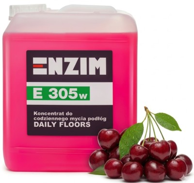 ENZIM E305W DAILY FLOORS WIŚNIA 5L Znakomity Koncentrat do codziennego mycia podłóg o pięknym wiśniowym zapachu