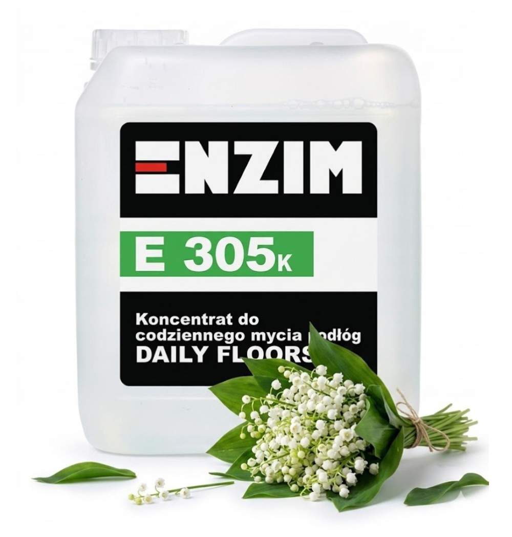 ENZIM E305K DAILY FLOORS KONWALIA 5L Znakomity Koncentrat do codziennego mycia podłóg  o pięknym zapachu konwalii
