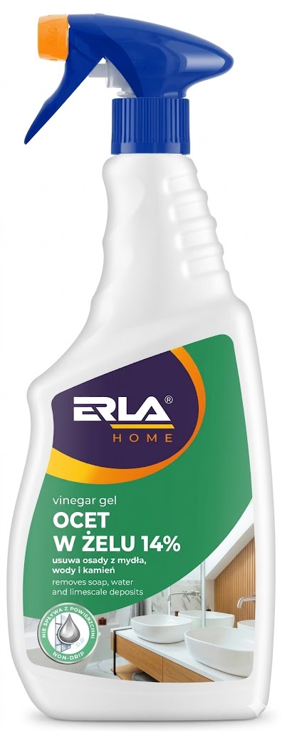 OCET W ŻELU 14% ERLA HOME 750ml PACHNACY CZYŚCI I ODKAMIENIA VINEGAR GEL 14% ERLA HOME 750ml FRAGRANT CLEANS AND DESCALING