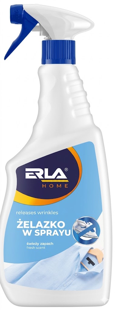 ERLA ŻELAZKO W SPRAYu 750ml DO UBRAŃ, ZAGNIECEŃ, PŁYN PRASUJĄCY NIE PLAMI RH610 ERLA SPRAY IRON 750ml FOR CLOTHES, WRINKLES, NON-STAINING IRONING LIQUID RH610