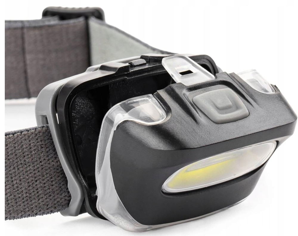 LATARKA CZOŁOWA COB NA BATERIE 3xAAA 150Flux IPX3 AMIO-02199 COB HEADLAMP ON BATTERIES 3xAAA 150Lumens IPX3 AMIO-02199
