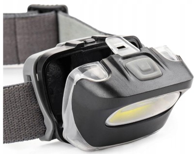 LATARKA CZOŁOWA COB NA BATERIE 3xAAA 150Flux IPX3 AMIO-02199 COB HEADLAMP ON BATTERIES 3xAAA 150Lumens IPX3 AMIO-02199