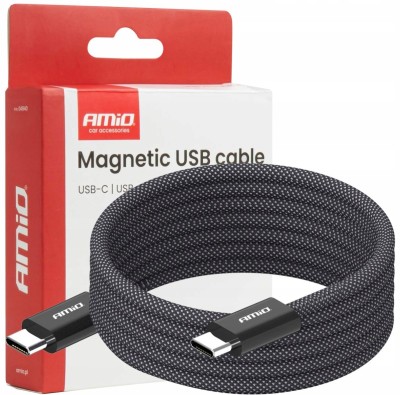 KABEL USB MAGNETYCZNY USB-C – USB-C 60W 100cm AMIO-04840 MAGNETIC USB CABLE USB-C – USB-C 60W 100cm AMIO-04840