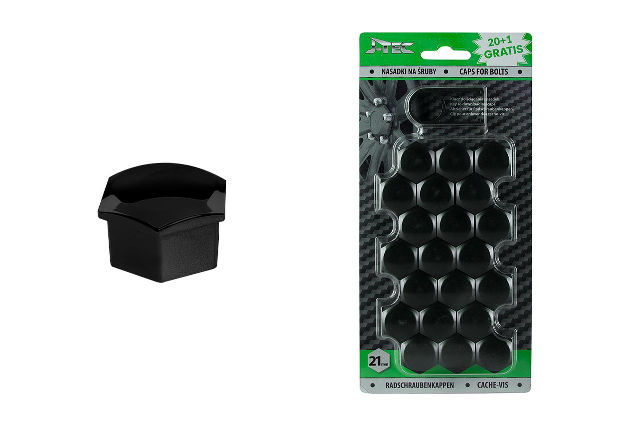 Nasadki na śruby 21 mm czarne 