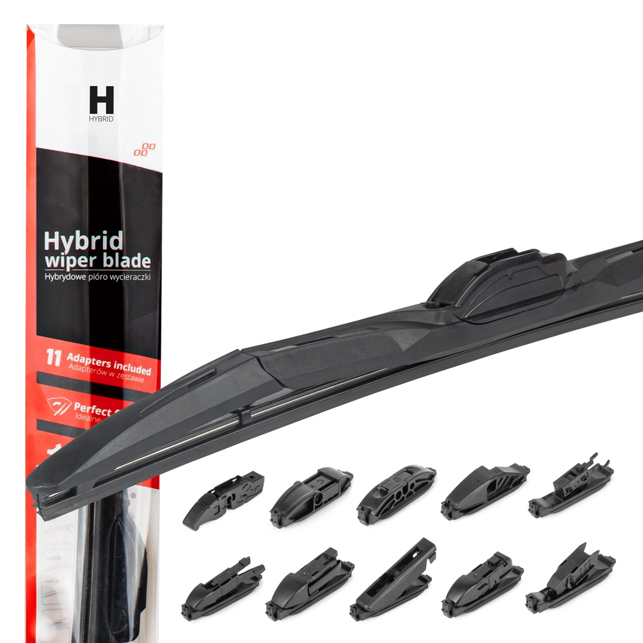 Pióro wycieraczki AMiO Hybrid multiconnect 14 350mm 35cm 11 adapterów AMIO-02201 