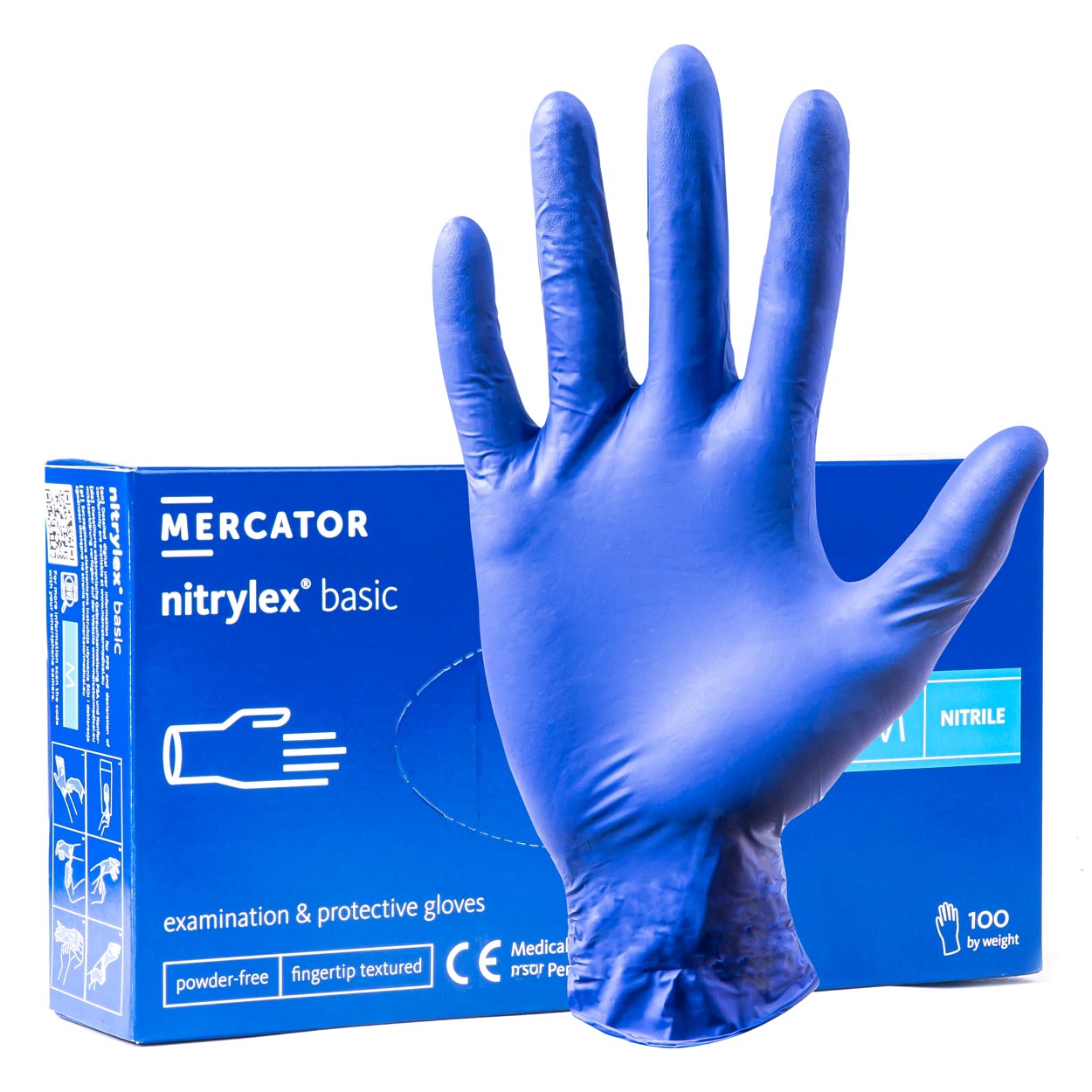 Rękawice nitrylowe niebieskie Mercator Nitrylex Basic rozmiar S 100 szt. 