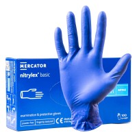 Rękawice nitrylowe niebieskie Mercator Nitrylex Basic rozmiar S 100 szt. 