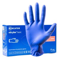 Rękawice nitrylowe niebieskie Mercator Nitrylex Basic rozmiar L 100 szt. 