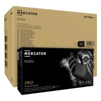 logo Rękawice nitrylowe Mercator MOTO BLACK rozmiar M 100szt.
