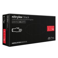 Rękawice nitrylowe czarne Mercator Nitrylex Black rozmiar M 100 szt. 
