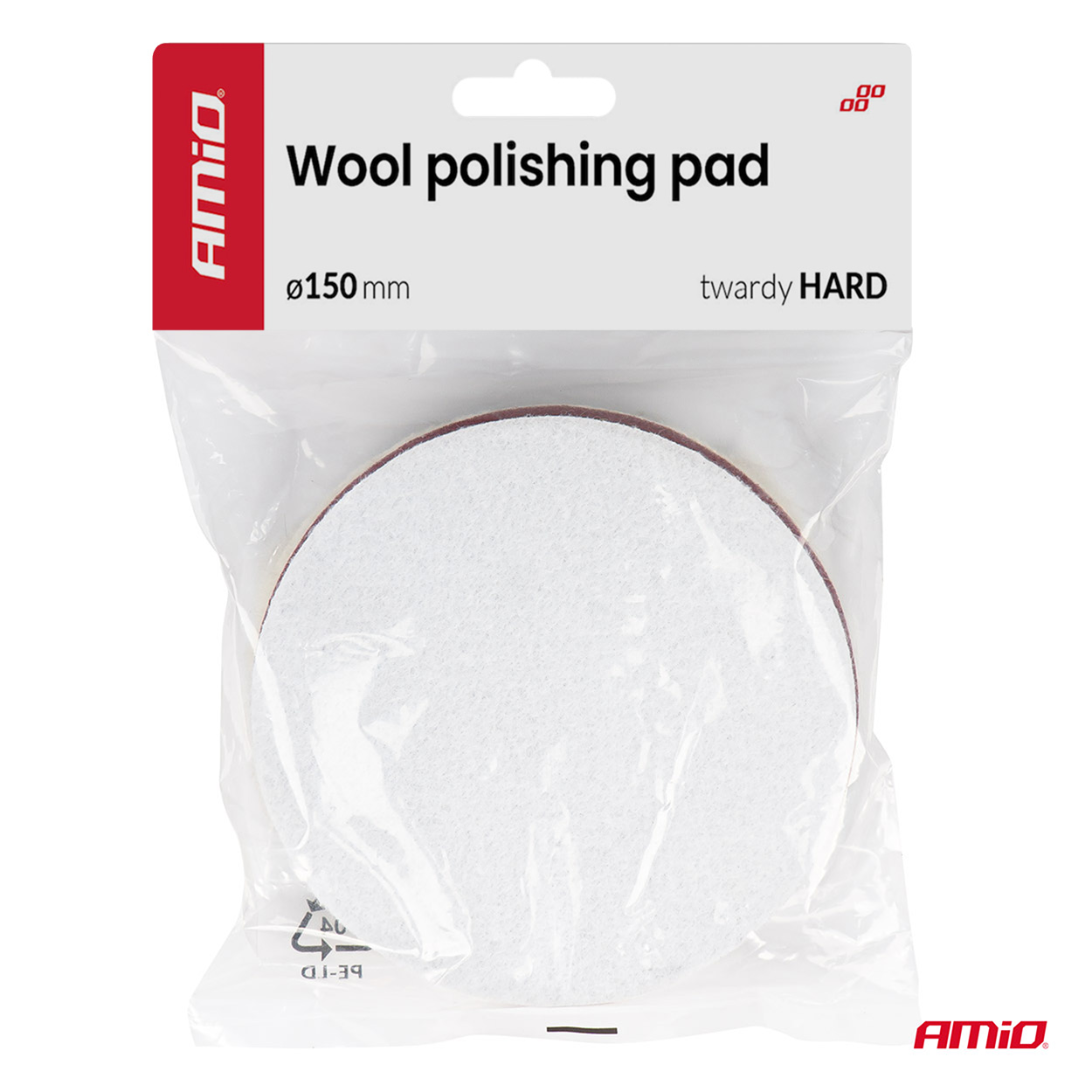 Pad polerski wełniany futro twardy hard 150mm ADET-36 AMIO-04884 