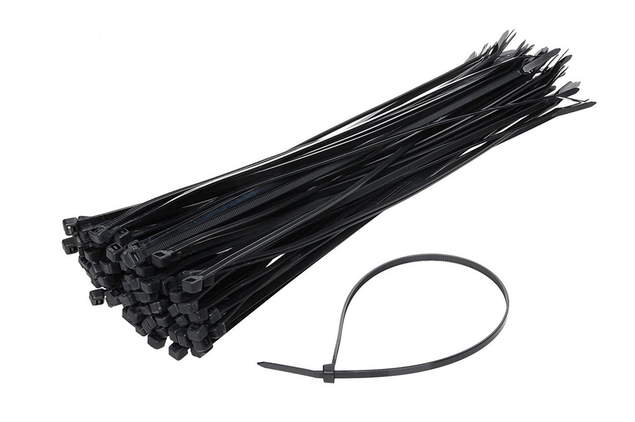 Taśmy kablowe opaski zaciskowe czarne 2,5x100mm - 100 szt. 